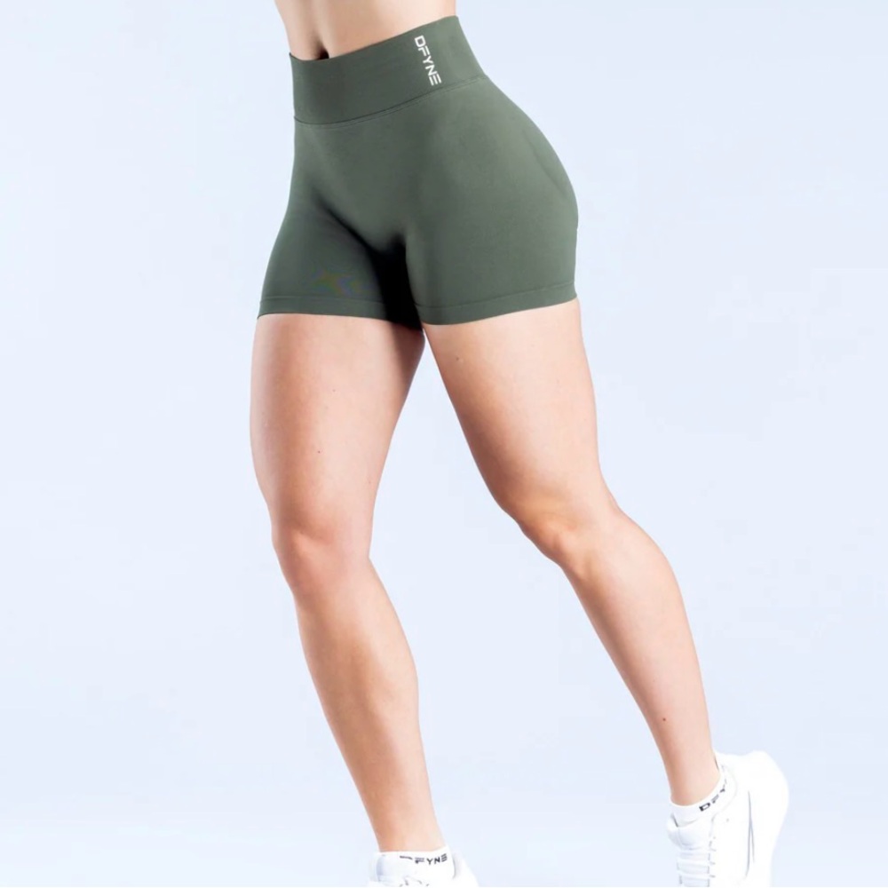 DFYNE olive green shorts